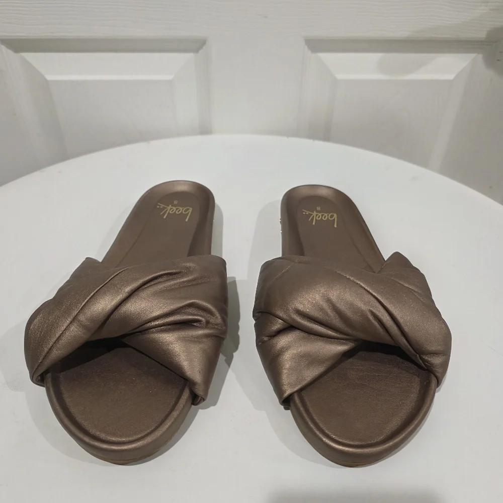 Beek Tesia Knot Bronze Leather Sandals - Picture 2 of 6